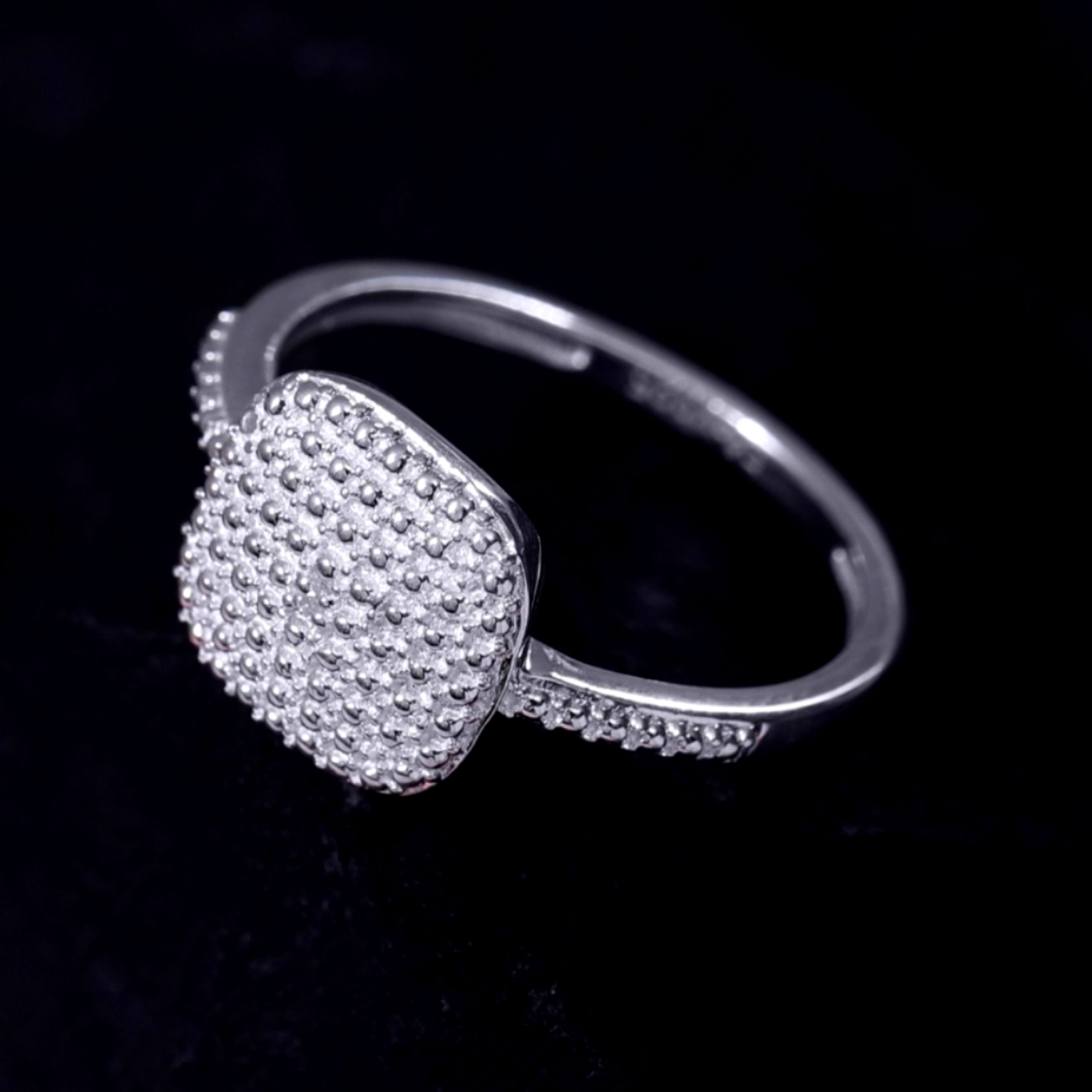 Moissanite Accent Ring In Sterling Silver